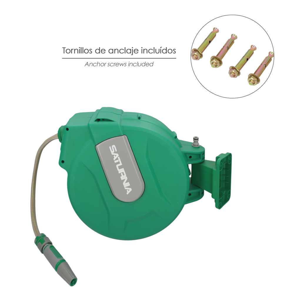 Enrollador Automatico Manguera Para Jardin. Recogedor Manguera Automatico, Porta Mangueras Jardin Manguera De 20 Metros - Imagen 4