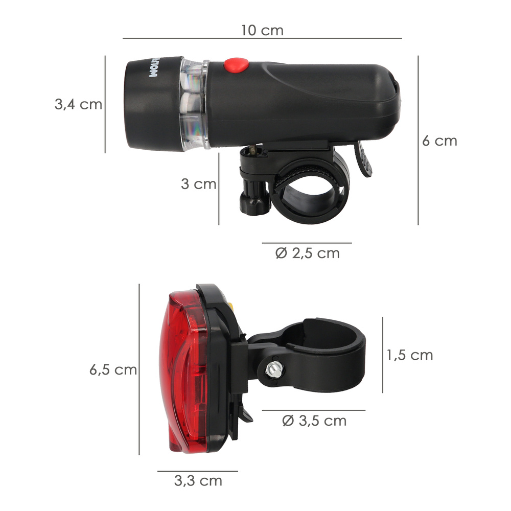 Kit Luces Led Delantera y Trasera Para Bicicleta / Patinete. Funcionamiento a Pilas. - Imagen 2
