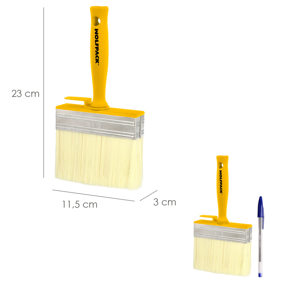 Brocha Profesional Techos 120x30 Mm. Cerda Blanca. Mango Ergonomico, Con Gancho. Brocha Pintura, Brocha Pintor Profesional - Imagen 2