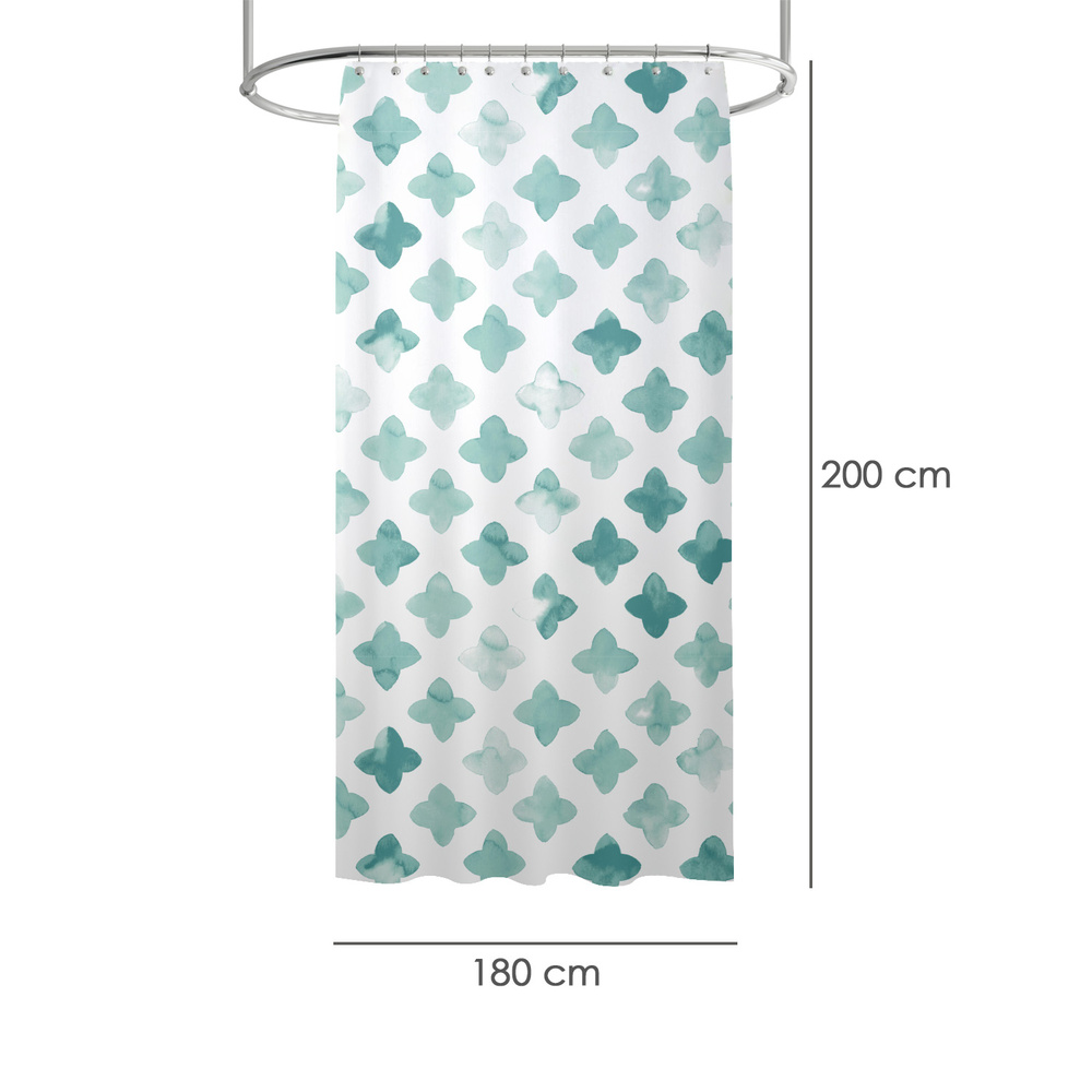 Cortina Ducha Geometrica Azul 180x200 cm. Impermeable - Imagen 2