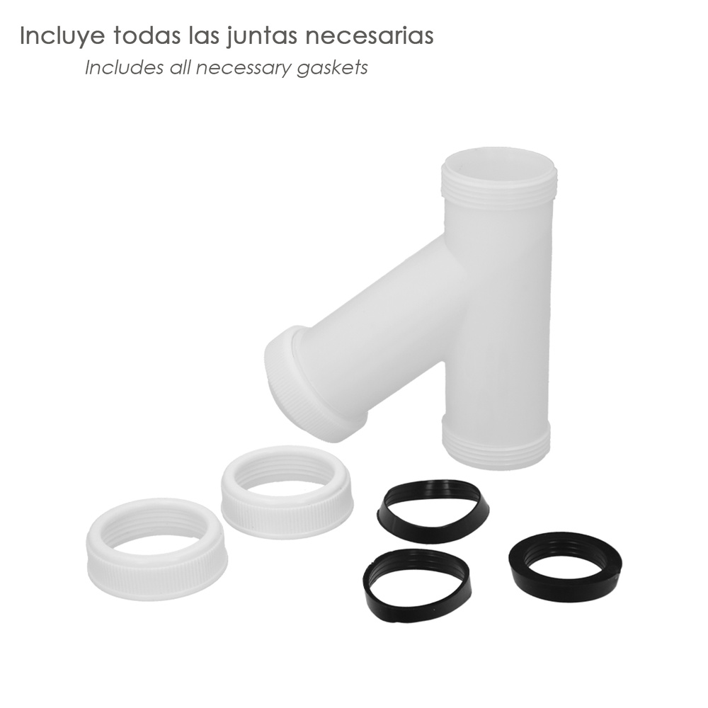 Sifon En Y, 1 1/2" Salida Ø 40 Mm Para Tubos Lisos - Imagen 4