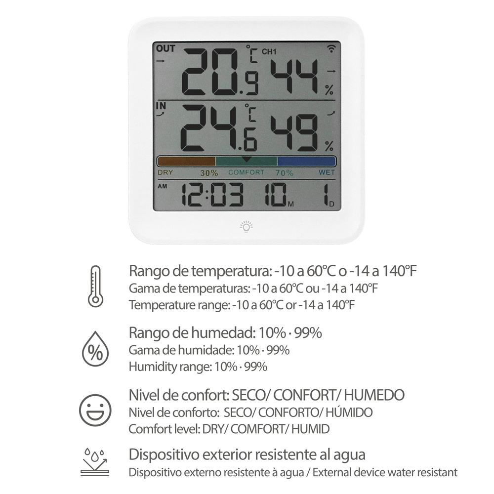 Estacion Metereologica Exterior / Interior / Humedad - Imagen 3