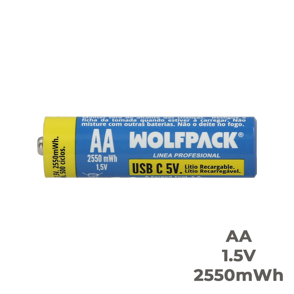 Pila Litio Recargable "AA" 1,5V USB-C (4 Unidades) - Imagen 2