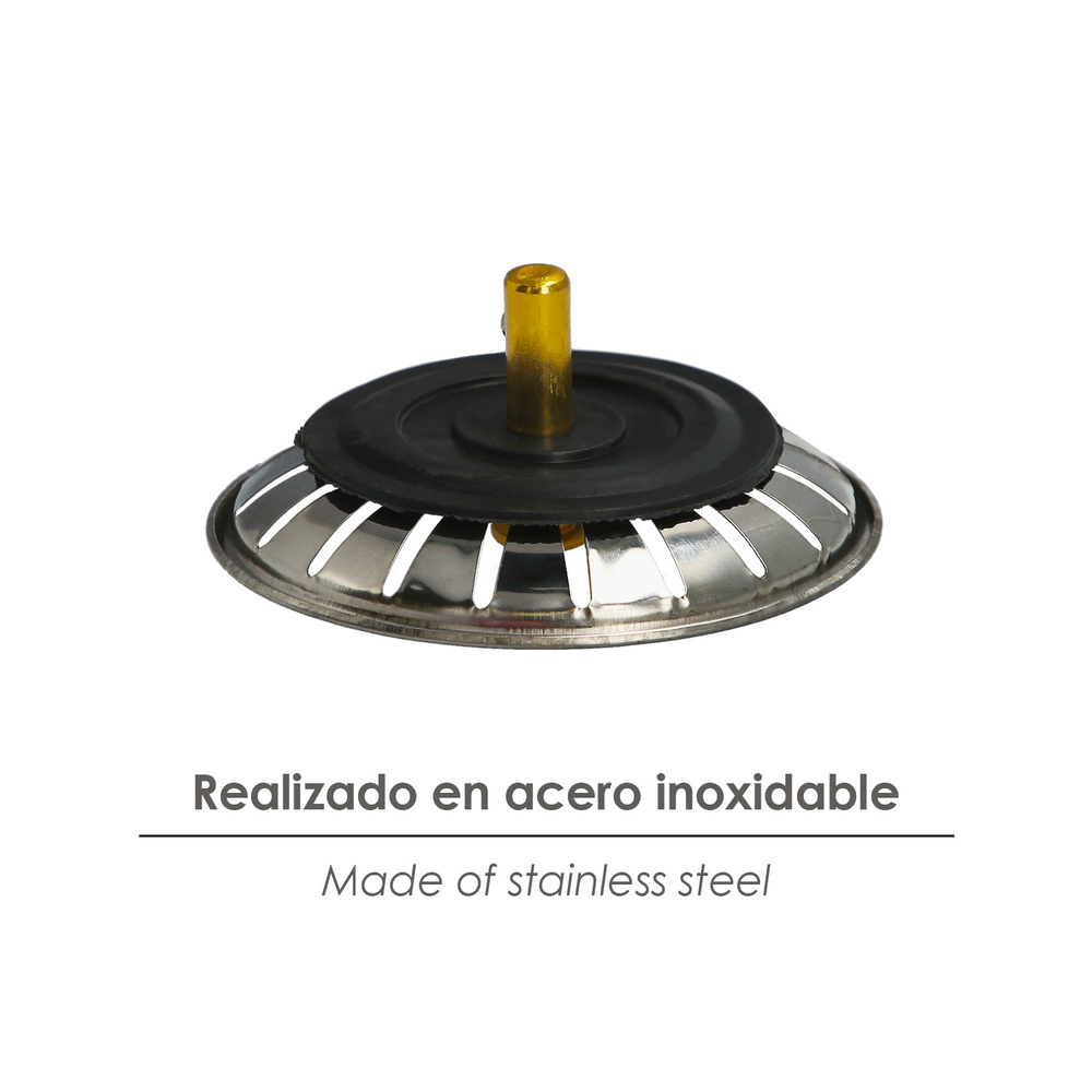 Tapon Valvula Cesta Para Fregadero Inoxidable Click Clack Ø 8 cm. - Imagen 3