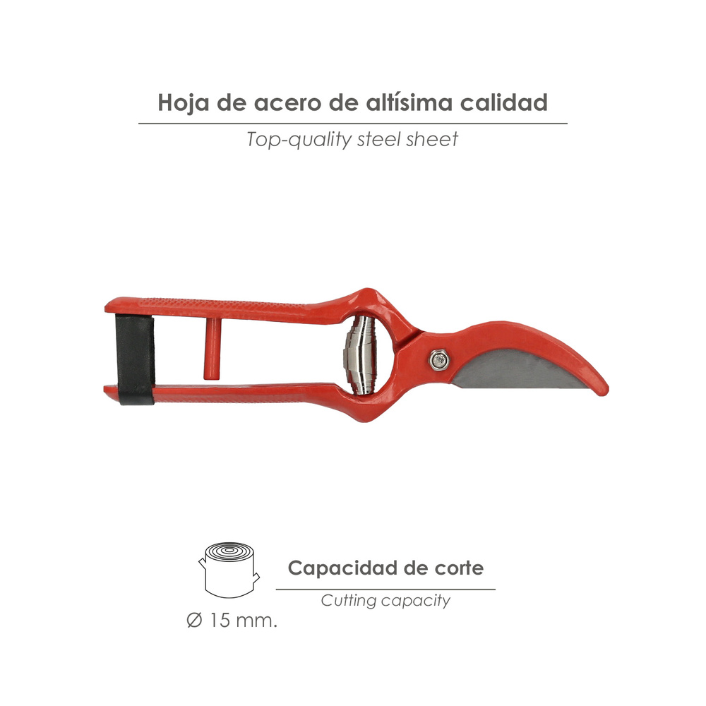 Tijeras Vendimiar Forjada Curva 1 Mano 18 cm. - Imagen 3
