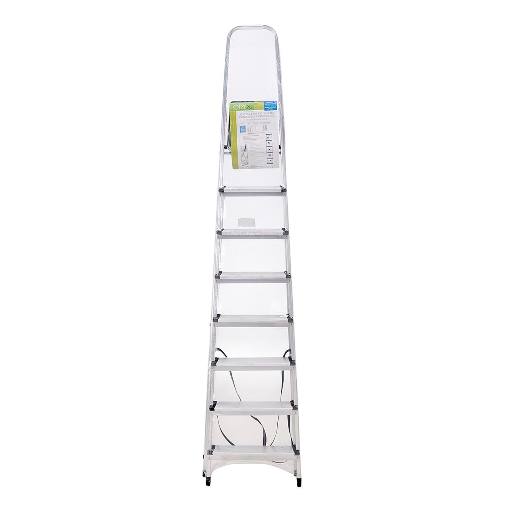 Escalera Aluminio 8 Peldaños Plegable, Uso doméstico, Antideslizante, Ligera y Resistente - Imagen 2