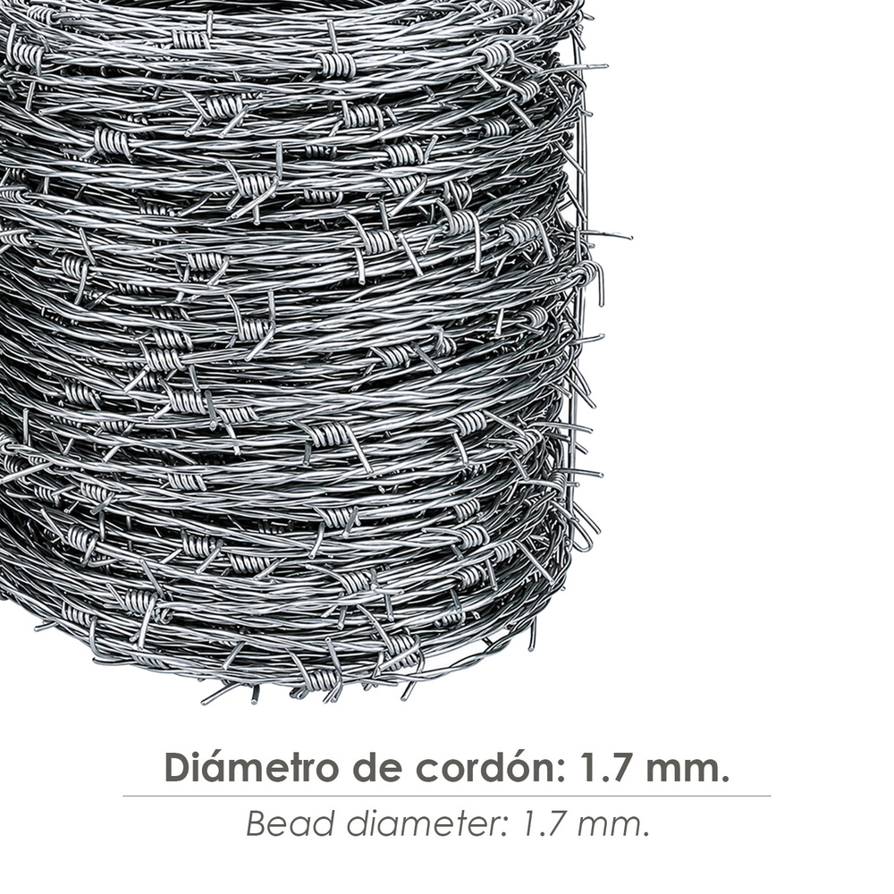 Alambre Espino Galvanizado 100 Metros 4/12 - Imagen 3