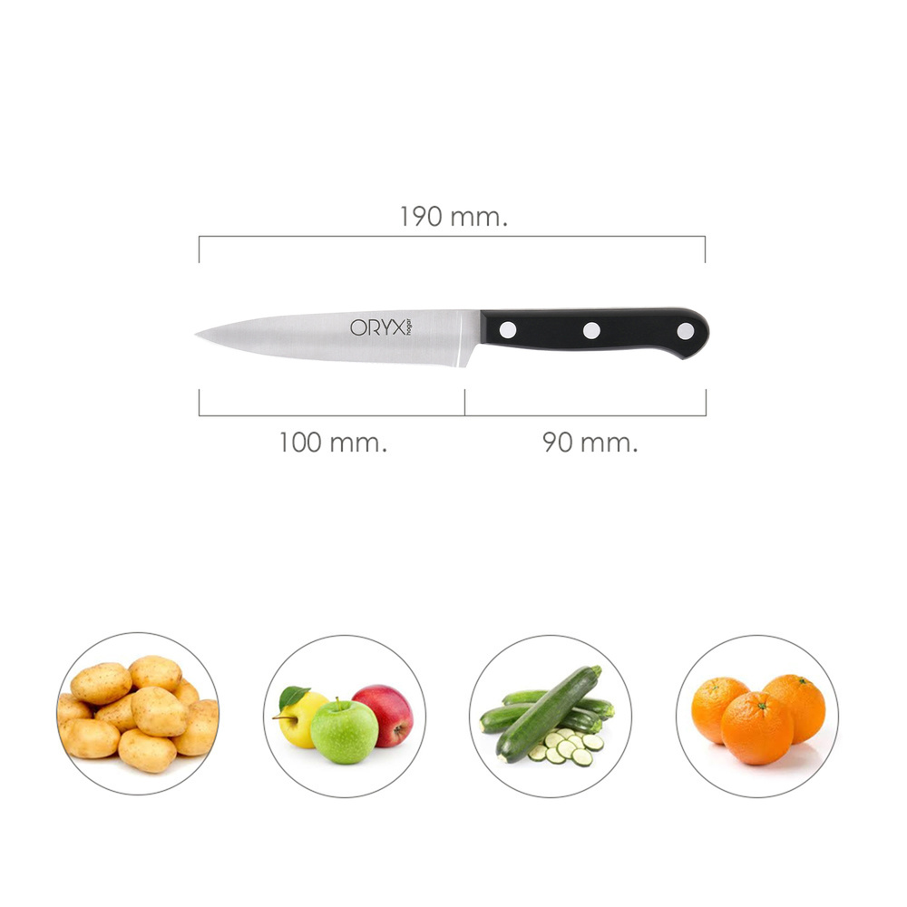 Cuchillo Grenoble Patatero Puntilla Hoja Acero Inoxidable 11 cm. Negro - Imagen 2