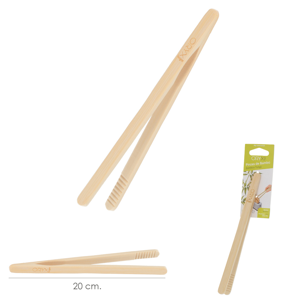 Pinzas De Cocina de Bambu Natural 20 cm. - Imagen 2