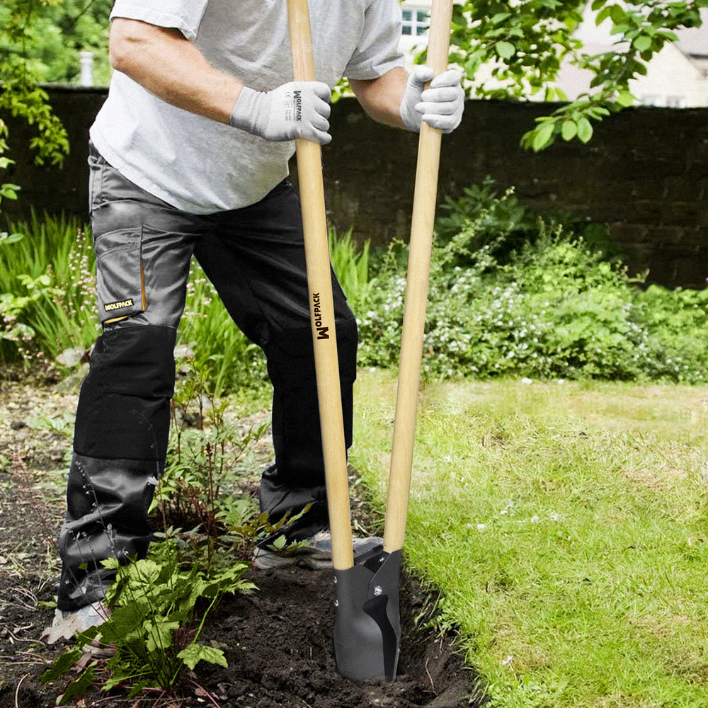 Cavahoyos Acero Forjado Con Mango Madera 146 cm. Plantador, Cava Hoyos,sembradora, Plantadora, Cava Poste, Siembra Bulbos, - Imagen 4