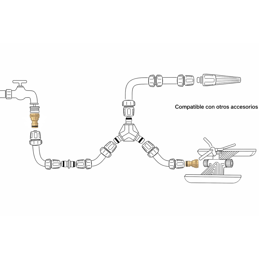 Adaptador Manguera Laton 1/2" Hembra, Adaptador Grifo, Conector Grifo A Conector Rapido - Imagen 4