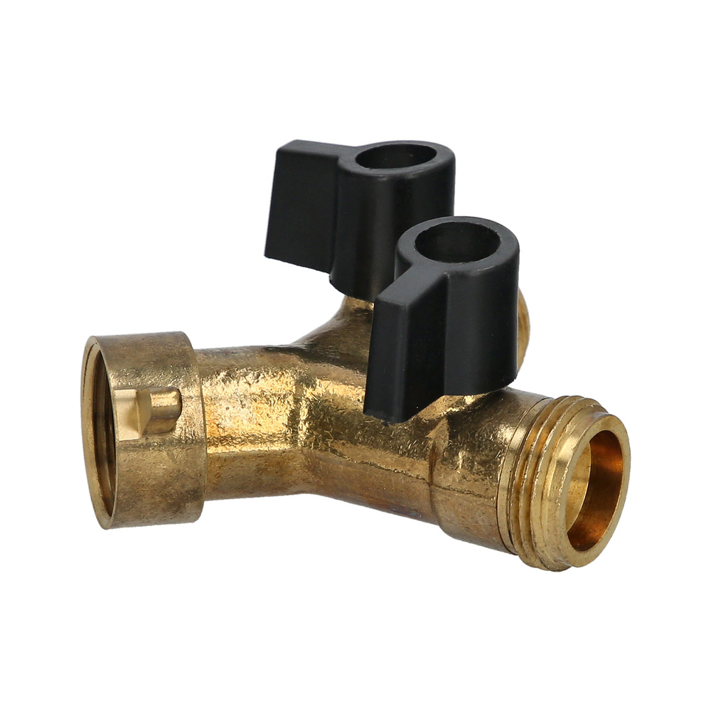 Adaptador Manguera Laton 2 Tomas Macho 3/4", Duplicador Grifo, Adaptador 2 Vias, Entrada 3/4" Hembra - Imagen 3