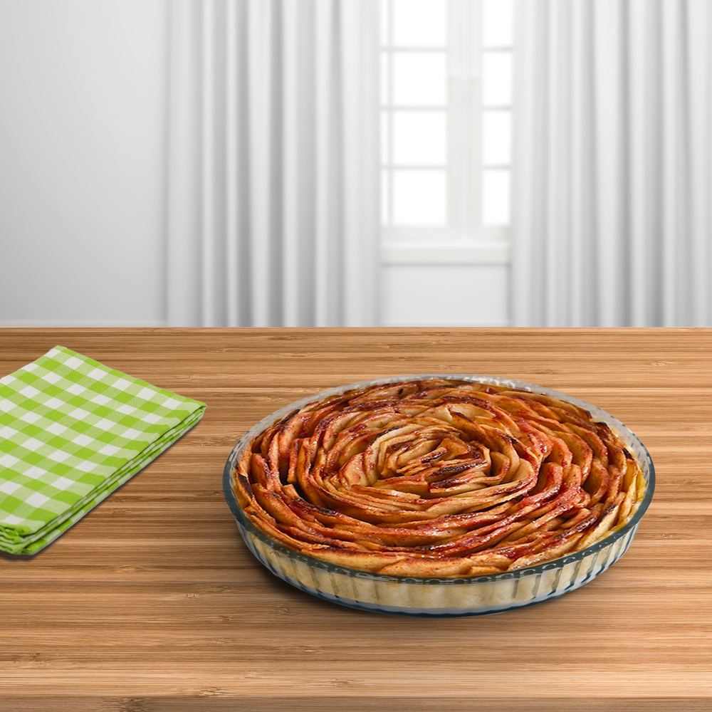 Molde Rizado Horno Cristal Borosilicato Ø 28 cm. Ideal Postres, Cocina, Resposteria, Tartas, Quiche, Libre BPA - Imagen 5