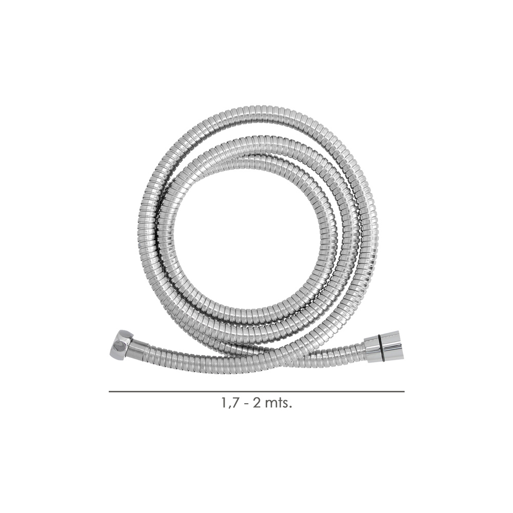 Flexo / Manguera Ducha Extensible Acero Inoxidable 1,7 a 2 Metros Accesorios de Latón. Flexible, Resistente a Torceduras, - Imagen 2