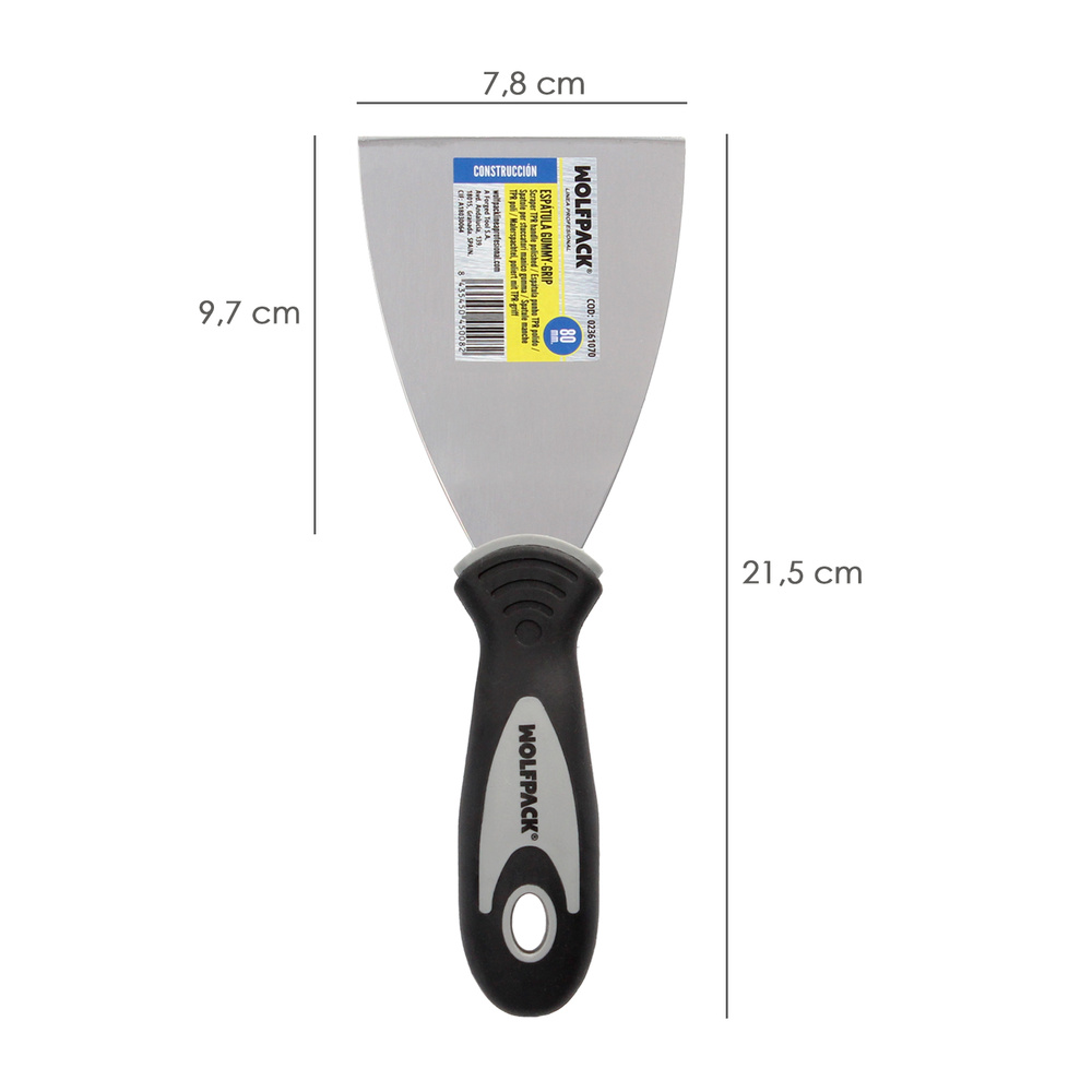 Espatula Mango Gummy Grip Hoja 80 mm. Aplicar Yeso, Pintora, Masillas, Pladur, etc. - Imagen 2