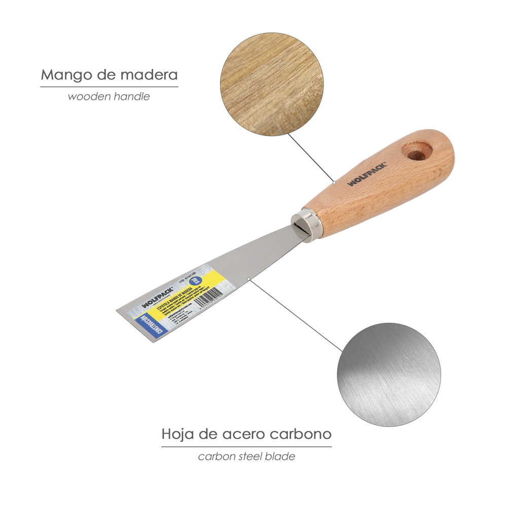 Espatula Mango Madera Hoja Acero 30 mm. Aplicar Yeso, Pintora, Masillas, Pladur, etc. - Imagen 3