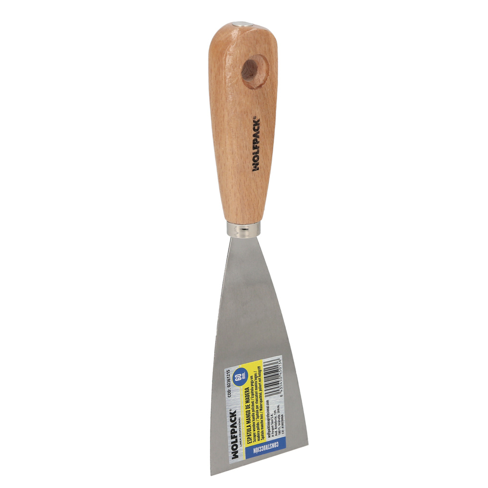 Espatula Mango Madera Hoja Acero 60 mm. Aplicar Yeso, Pintora, Masillas, Pladur, etc.