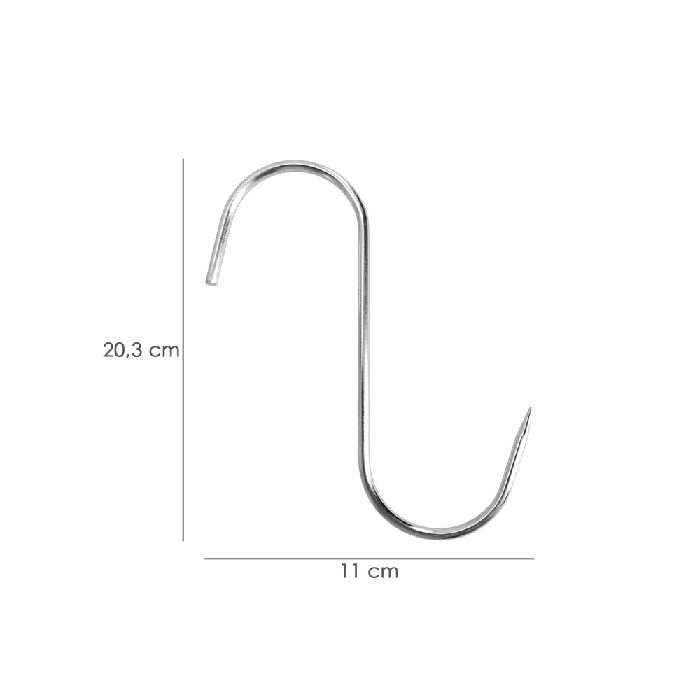 Gancho Carnicero Inoxidable Nº 7 De 220 x 10 mm. Gancho Para Productos Carnicos. - Imagen 2