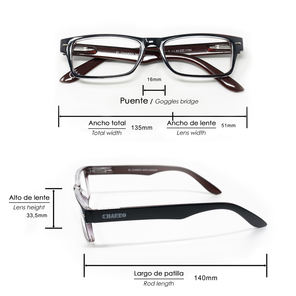 Gafas Lectura Kansas Azul Oscuro / Rojo. Aumento +1,5 Gafas De Vista, Gafas De Aumento, Gafas Visión Borrosa - Imagen 2