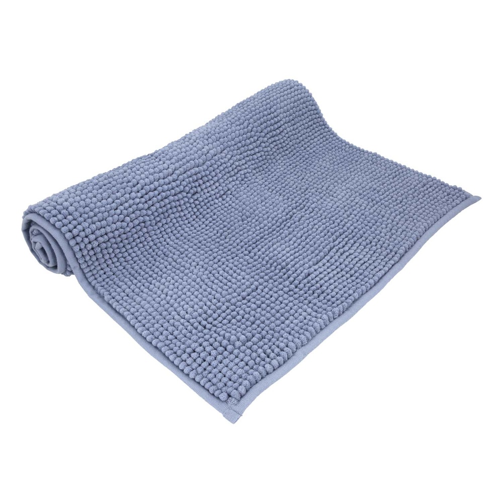 Alfombra Baño Poliéster Chenilla 50x80 cm. Azul. - Imagen 5
