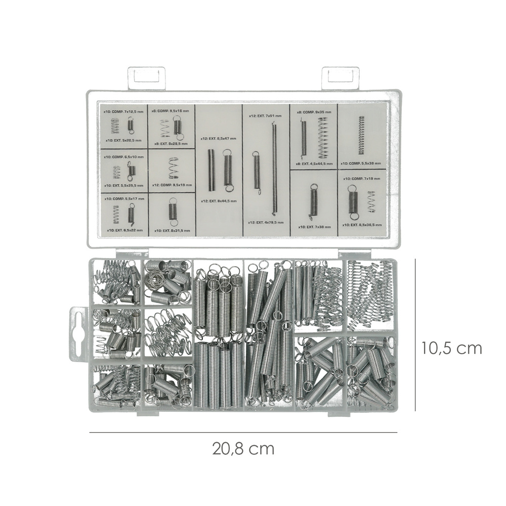 Kit Maletin 200 Muelles Compresión / Extensión Con Caja De Almacenamiento, Para Todo Tipo De Herramientas y Equipos - Imagen 2