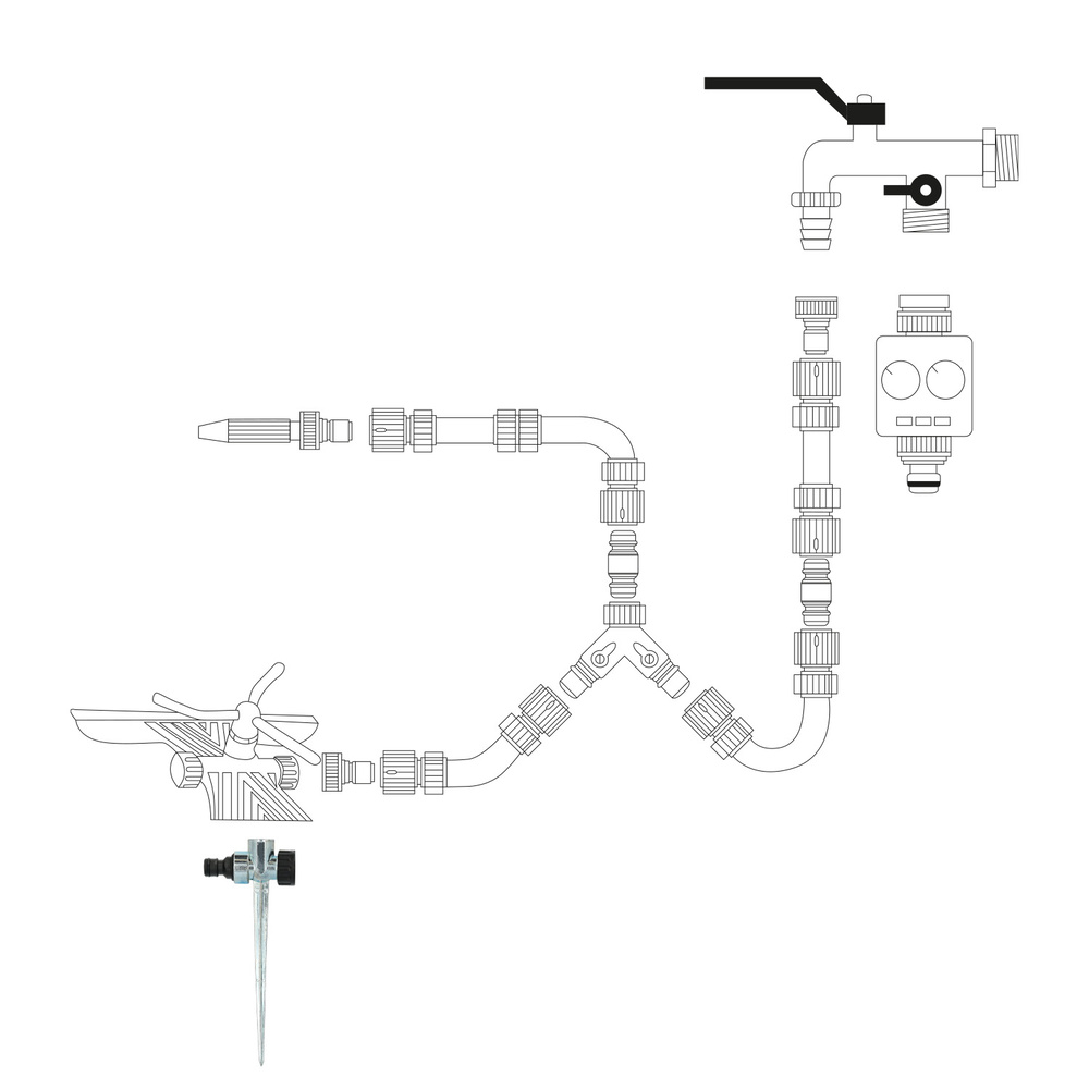 Pincho Para Aspersor Metalico Saturnia Con Racord Manguera - Imagen 4