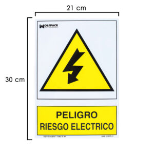 Cartel Peligro Electrico 21x 30 (Alt.) cm.