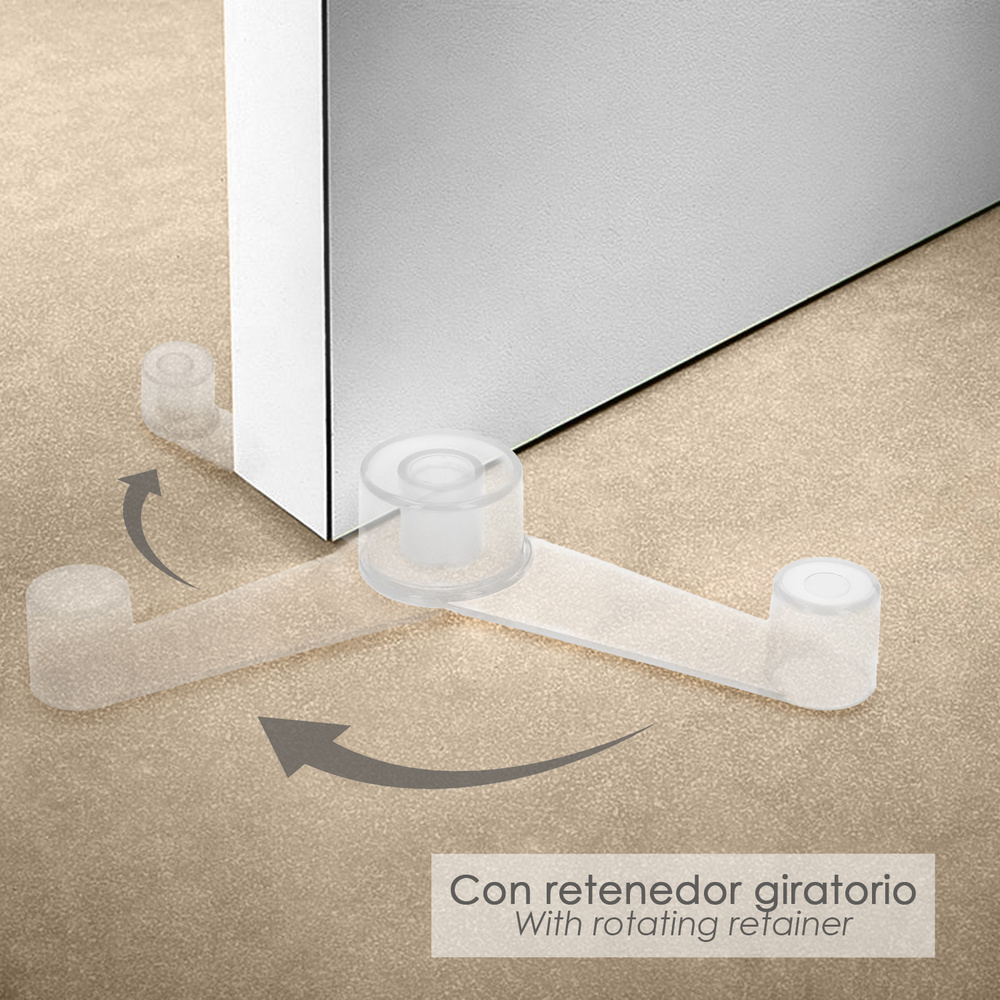 Tope Puerta Adhesivo con Retenedor Transparente - Imagen 4