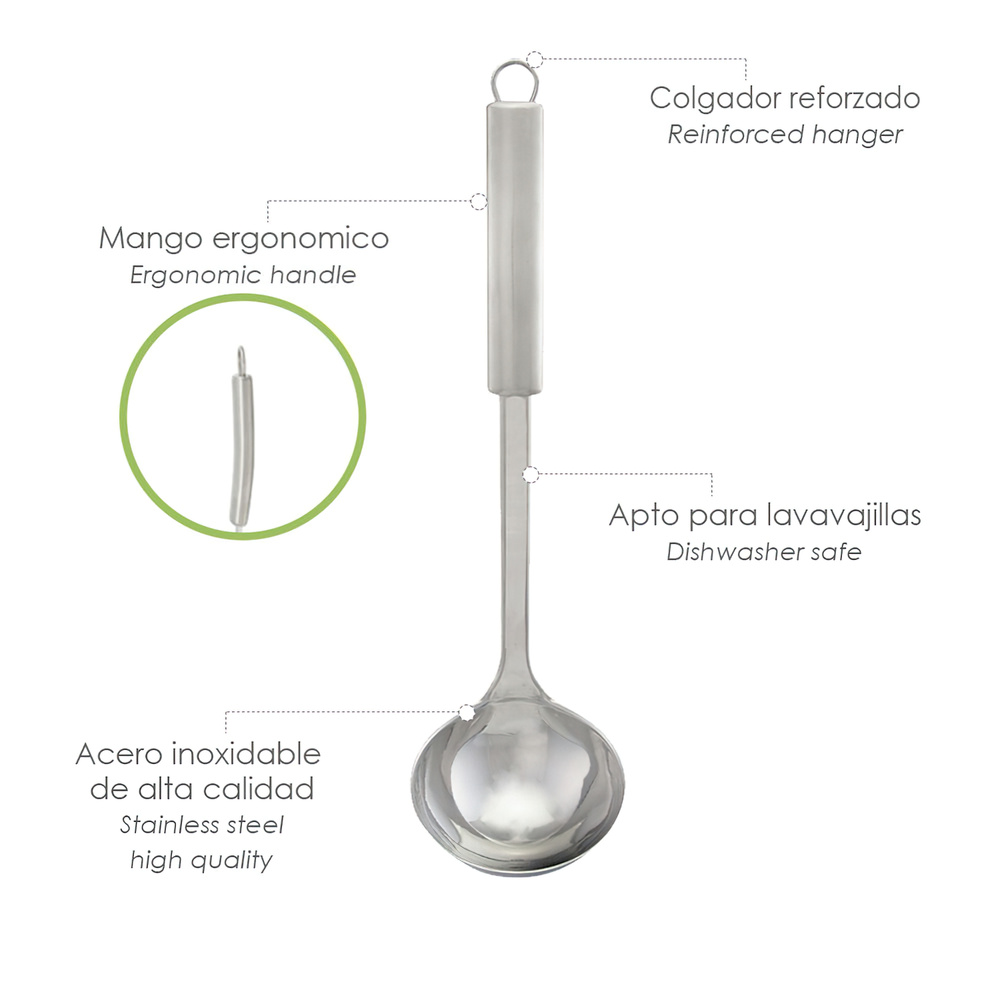 Cucharon Cocina Acero Inoxidable 9x33,5 (Alt.) cm. - Imagen 4