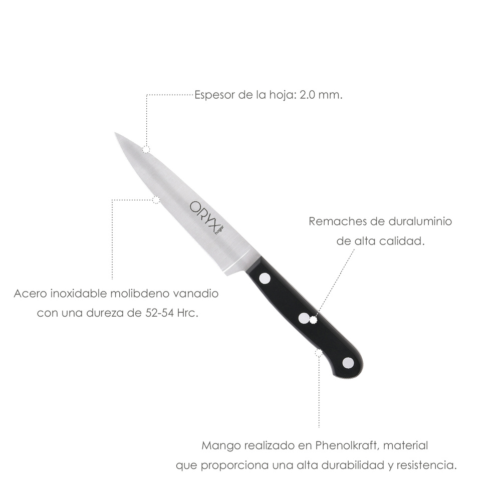Cuchillo Grenoble Patatero Puntilla Hoja Acero Inoxidable 11 cm. Negro - Imagen 3