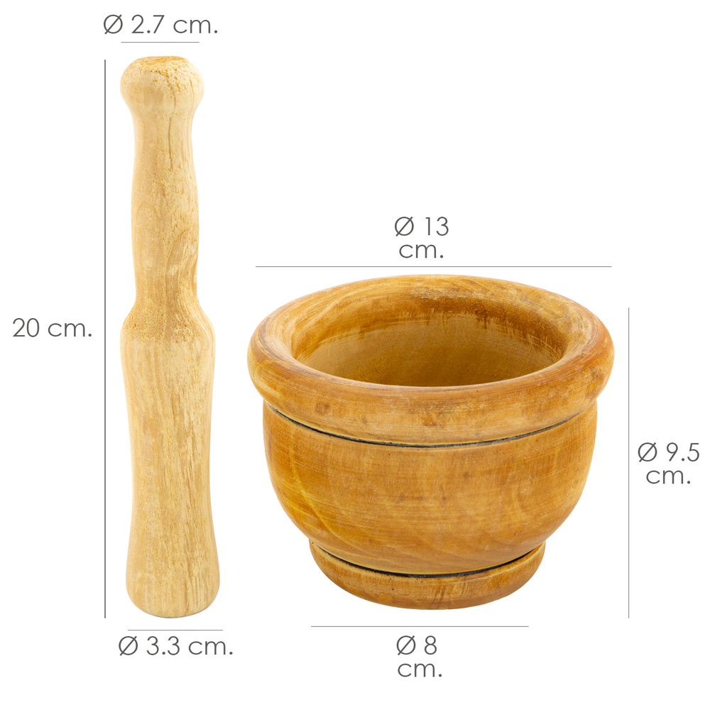 Mortero Madera Cocina Oryx Ø 14 cm - Imagen 2