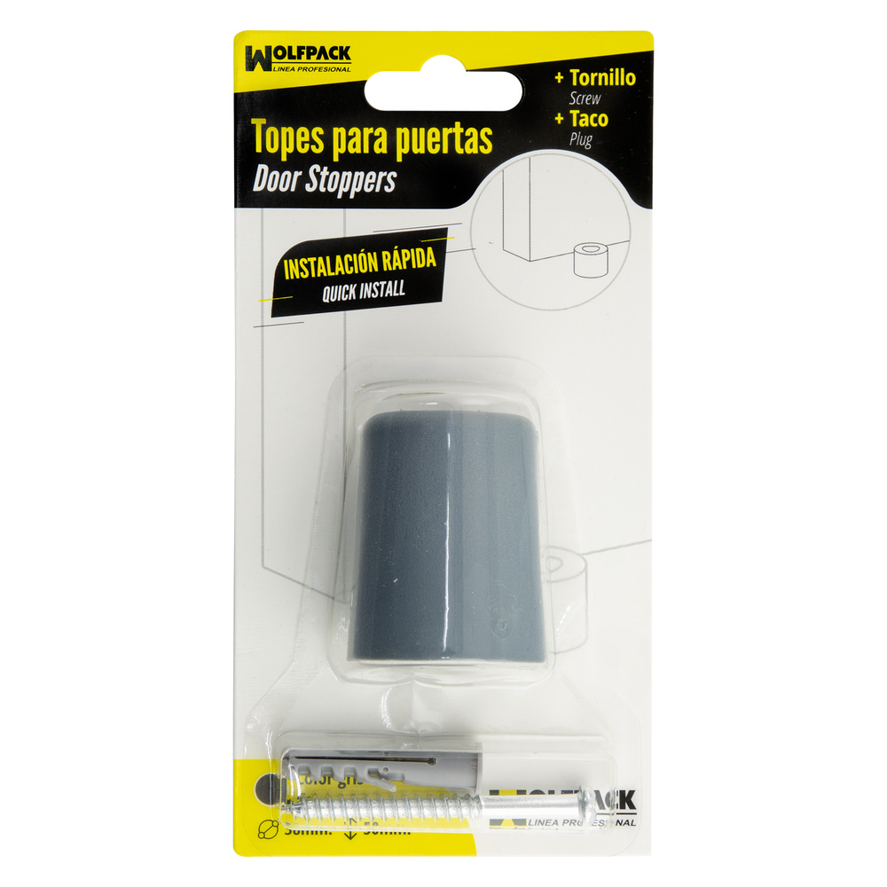 Tope Grande Para Puerta Amortiguacion Extrafuerte Ø 38 x 50 mm - Imagen 3
