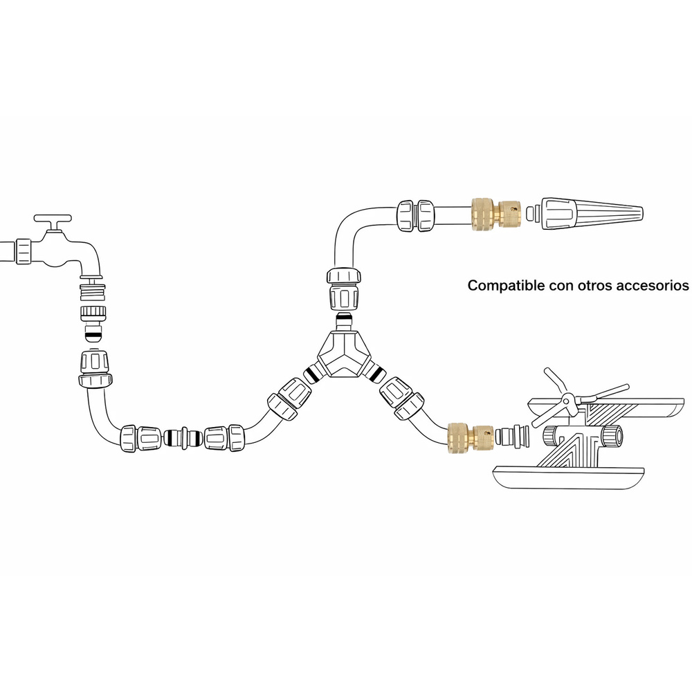 Conector Manguera Laton 3/4" Hembra, Adaptador Grifo, Conector Grifo A Conector Rapido - Imagen 4
