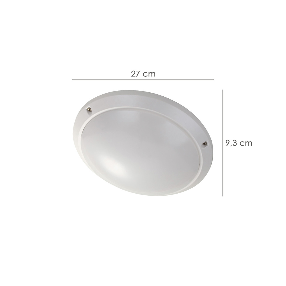 Lampara Plafon Interiores / Exteriores IP45 Portalamparas E27 Ø 27 x 9,5 cm. - Imagen 2