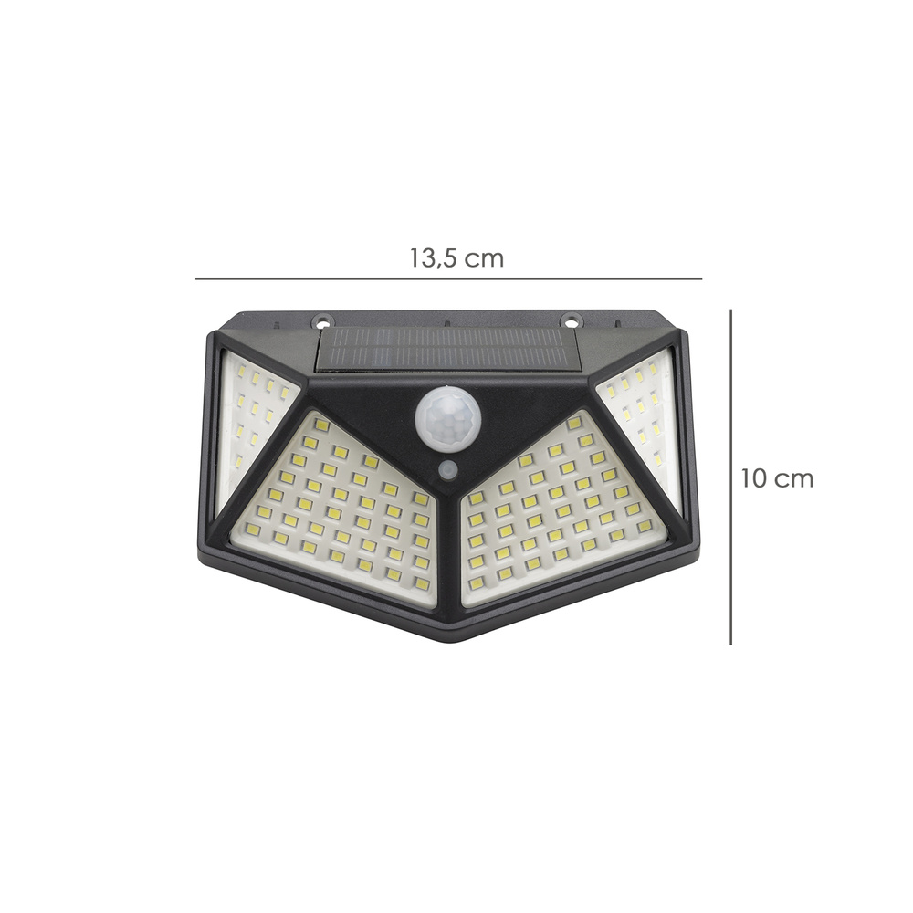 Aplique Solar Led Con Sensor De Luz y De Movimiento 270 Lumenes Ip4x Foco Led A Bateria, Foco Solar. - Imagen 2