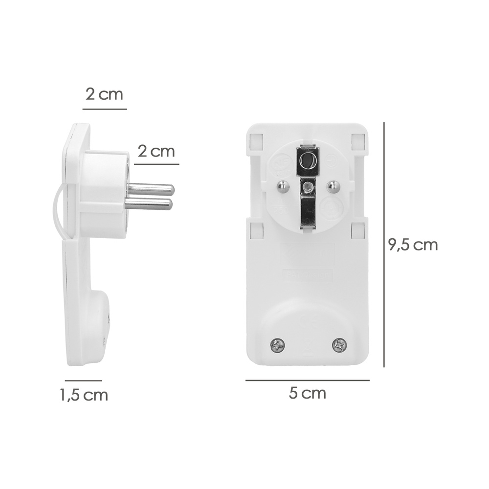 Clavija Enchufe Ultraplano 7 mm. con Asas De Extraccion 16 A - 250 V. Tras Muebles, 3 Cables, Toma Schuko - Imagen 2