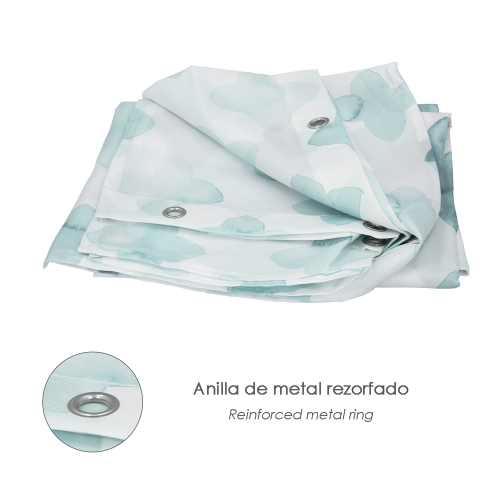 Cortina Ducha Geometrica Azul 180x200 cm. Impermeable - Imagen 4