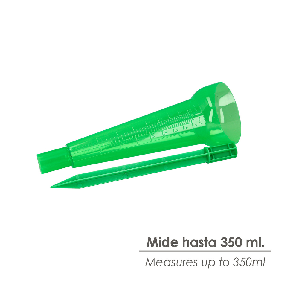 Pluviometro Plastico Verde 350 ml. Con piqueta. Medidor lluvia, Monitorizar las Precipitaciones Jardín Exteriores - Imagen 3