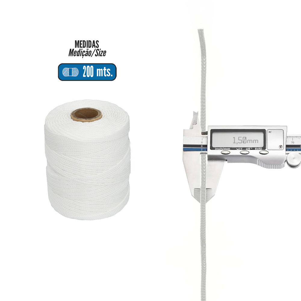 Cuerda Trencilla Polipropileno Blanco (Bobina 200 Metros) - Imagen 2