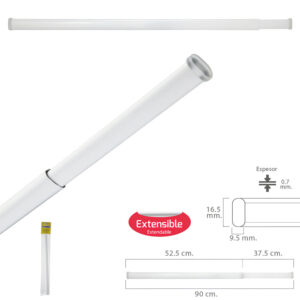 Barra Visillo Extensible 52.5/90 cm. Con Muelle Presion Ajustable (1 Pieza)