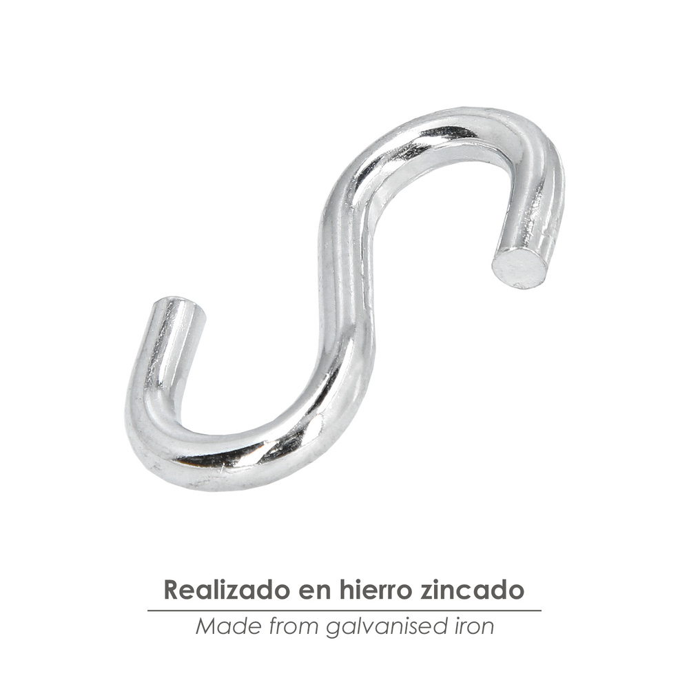 Gancho "S" Hierro Zincado 70 mm. "Uso Doméstico" - Imagen 3