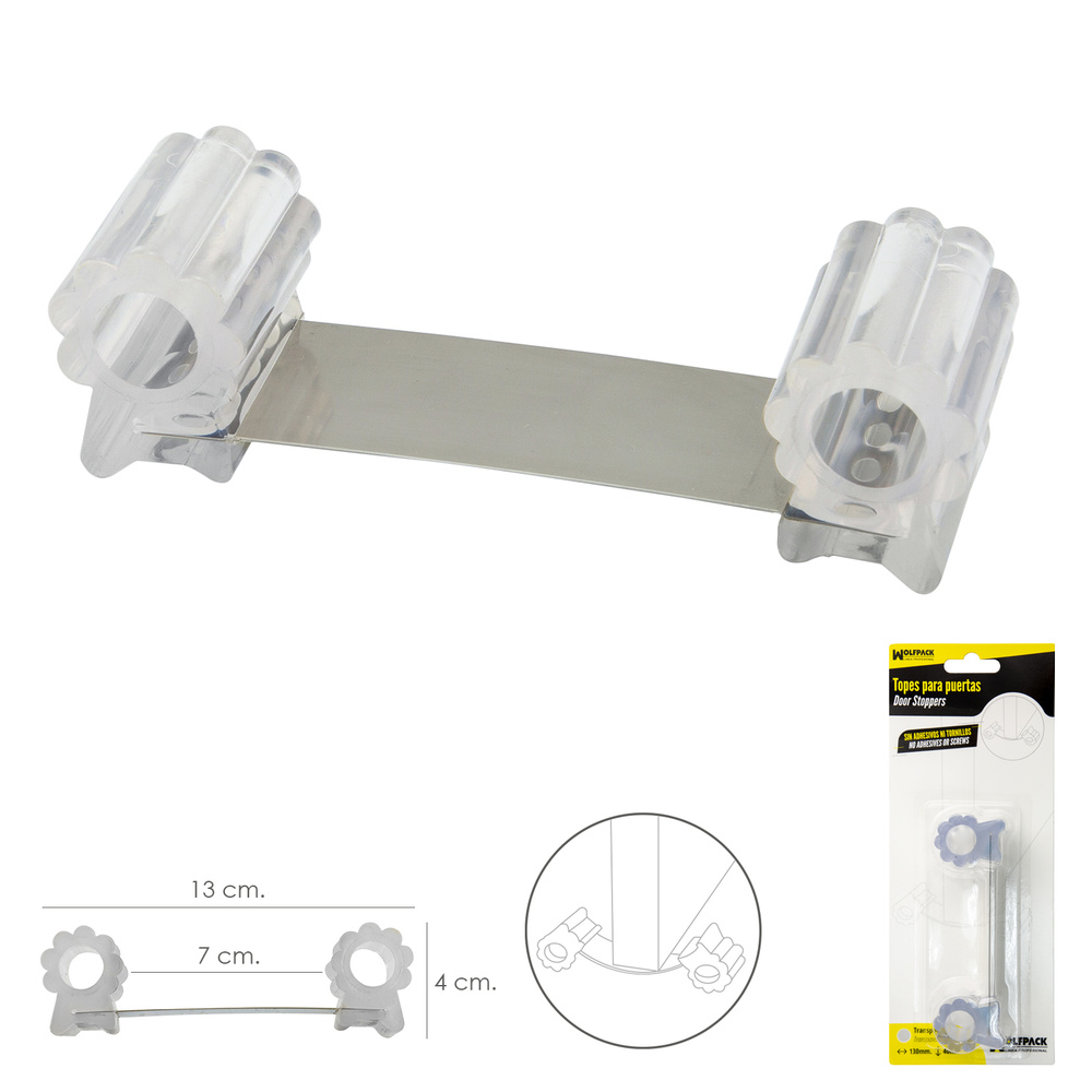 Tope Sujeta Puerta Goma Transparente 13 cm. - Imagen 2