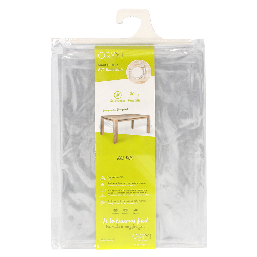 Mantel Hule Rectangular Transparente Antimanchas PVC 140x250 cm. Recortable Uso Interior y Exterior - Imagen 5