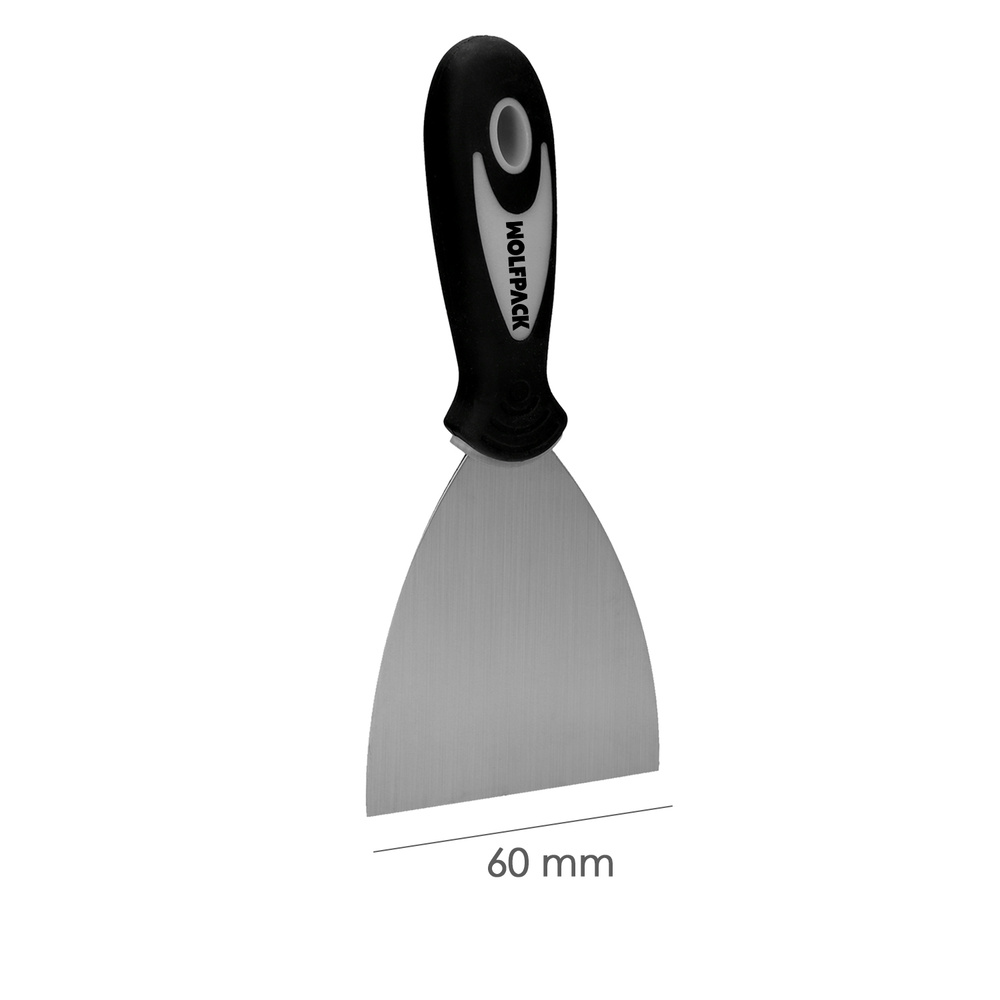 Espatula Acero Inoxidable Ancho 60 mm. Con Mango de Goma Ergonomico, Espatula Pintor, Espatula Masilla, Paletina, Paleta Rascar - Imagen 2
