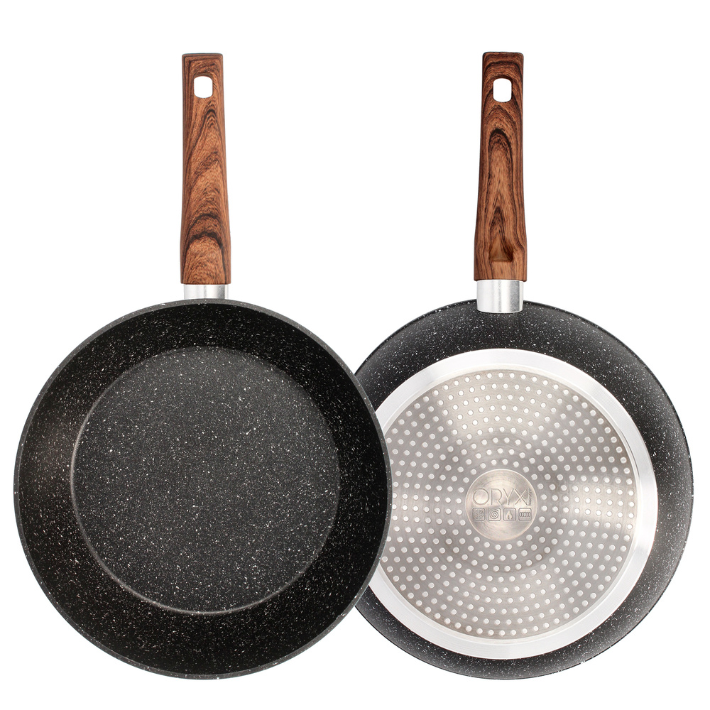 Sarten Honda Aluminio Forjado Antiadherente Ø 28x7,5 cm. Mango Engomado / 5 capas / Acabado Piedra / Para Todo Tipo de Cocinas - Imagen 3