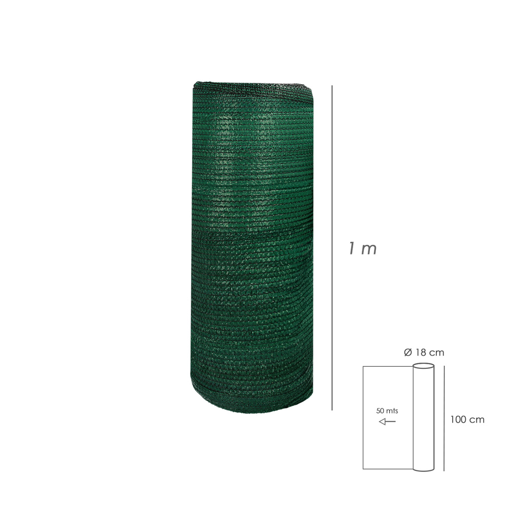 Malla Sombreo Rollo 1 x 50 metros, Reduce Radiación, Protección Jardín y Terraza, Regula Temperatura, Color Verde Claro - Imagen 2