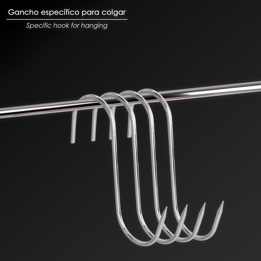 Gancho Carnicero Inoxidable Nº 7 De 220 x 10 mm. Gancho Para Productos Carnicos. - Imagen 4