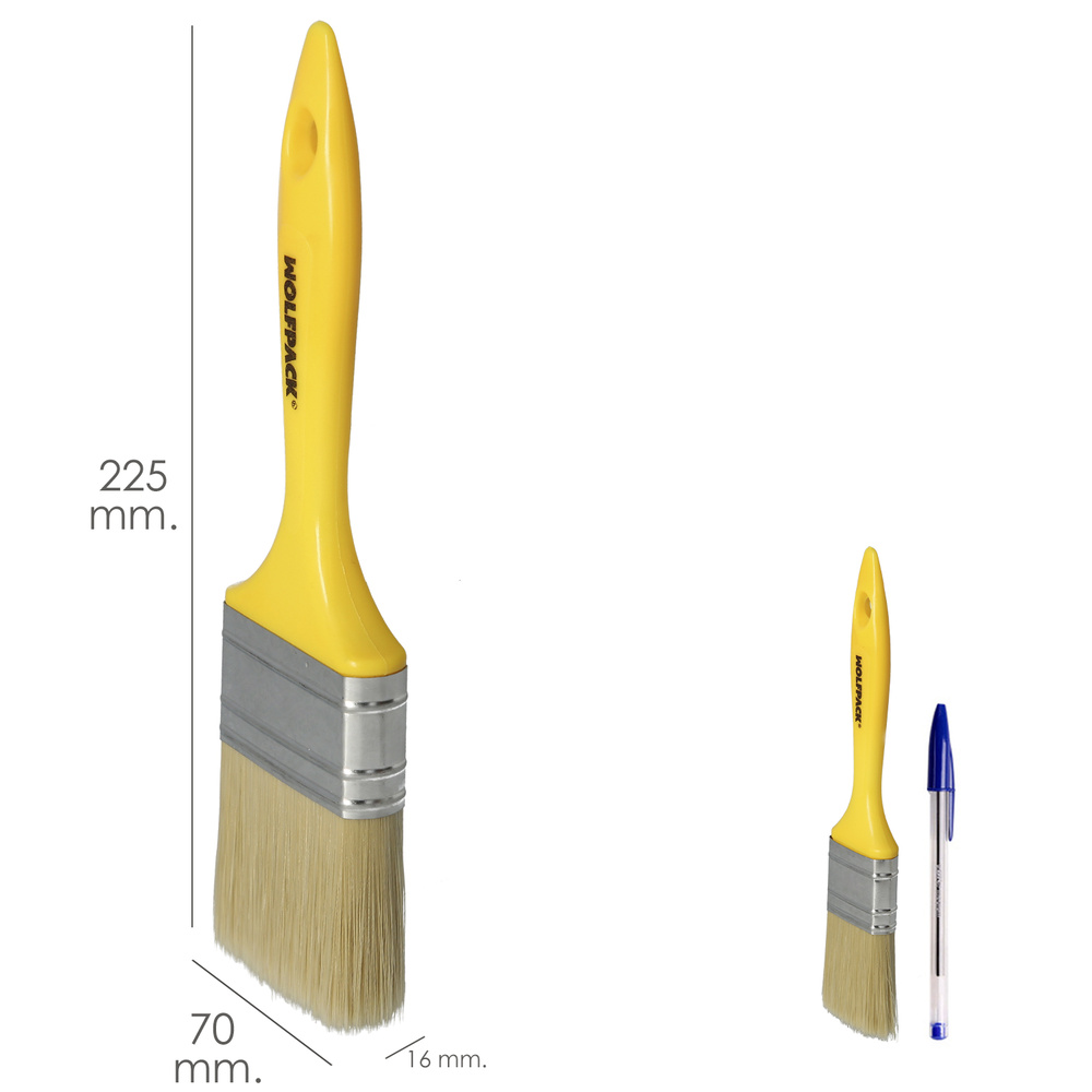 Paletina Profesional Cerda Blanca Ancho 70 mm. Cerdas Naturales Mango Plastico Ergonomico, Brocha Pintor, Pincel Pintura - Imagen 2