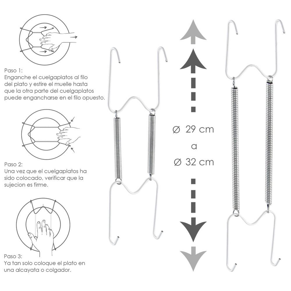 Cuelgaplatos Muelle Para platos de Ø 29 a 32 cm. - Imagen 2