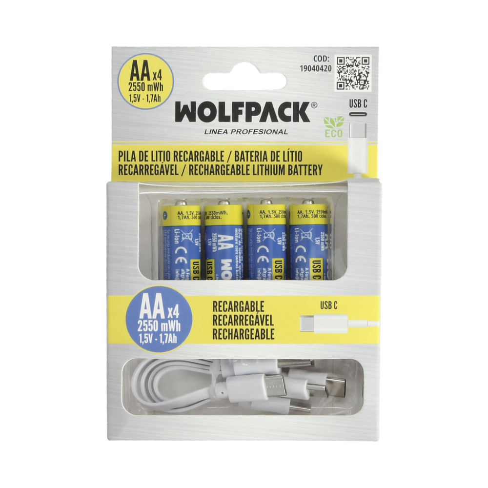Pila Litio Recargable "AA" 1,5V USB-C (4 Unidades) - Imagen 5